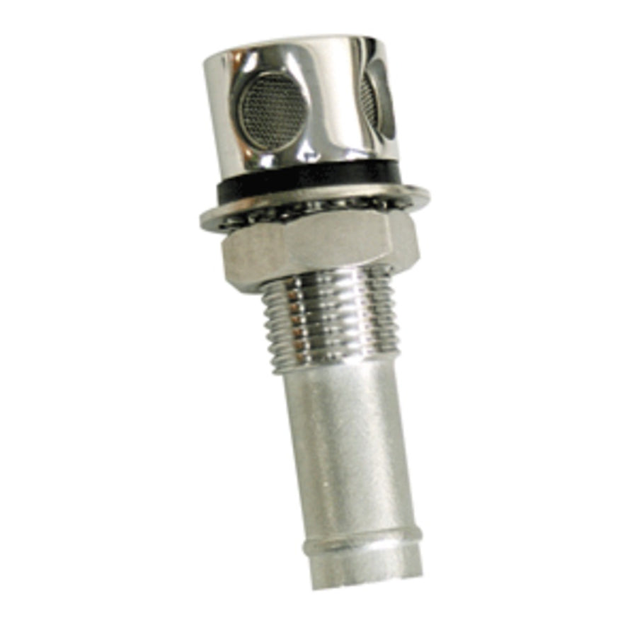 Whitecap Fuel Vent - Round Head, Straight, 9/16 Chrome Brass