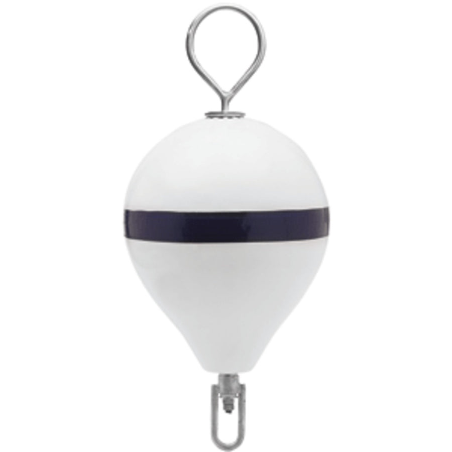 Polyform Mooring Buoy W/ss 17 Diameter - White Blue Stripe