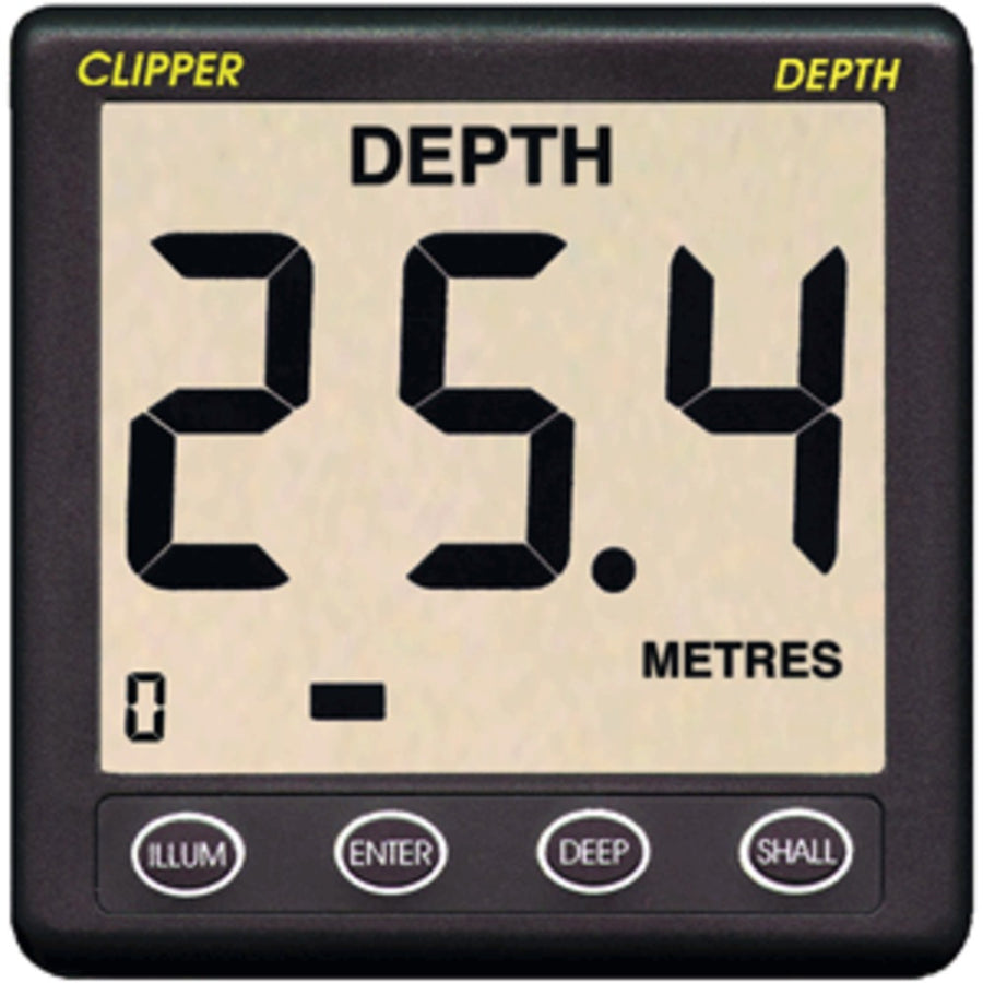 Clipper Depth Instrument W/thru Hull Transducer & Cover