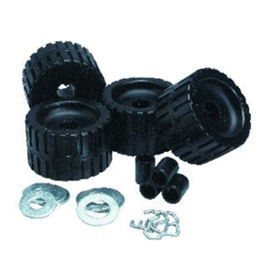 C.e. Smith Ribbed Roller Replacement Kit - 4 Pack - Black