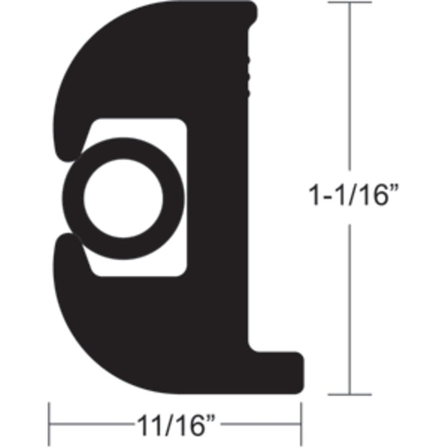 Taco Flex Vinyl Rub Rail Kit - Black W/black Insert - 50 - 1-1/16