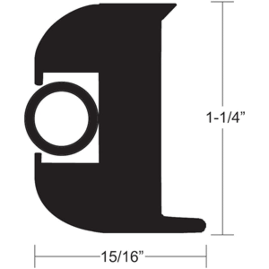 Taco Flex Vinyl Rub Rail Kit - Black W/black Insert - 50 - 1-1/4