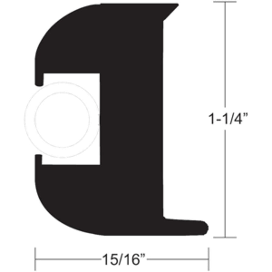 Taco Flex Vinyl Rub Rail Kit - Black W/white Insert - 50 - 1-1/4 X 15/16