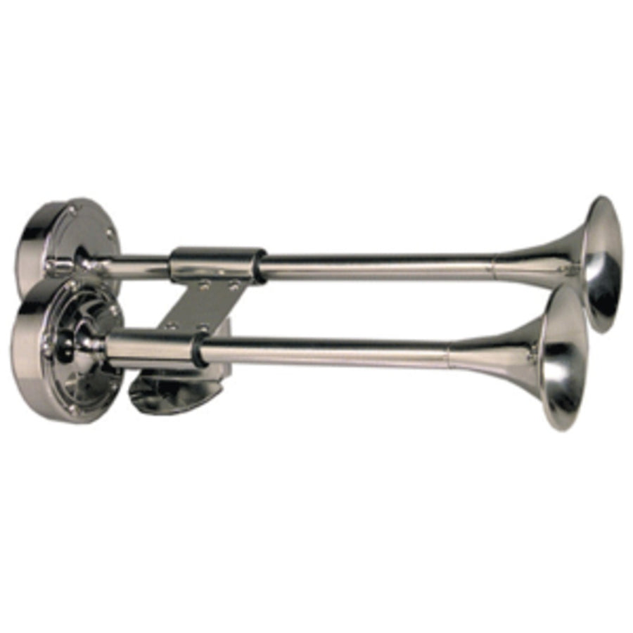 Schmitt & Ongaro Deluxe All-stainless Shorty Dual Trumpet Horn - 12v