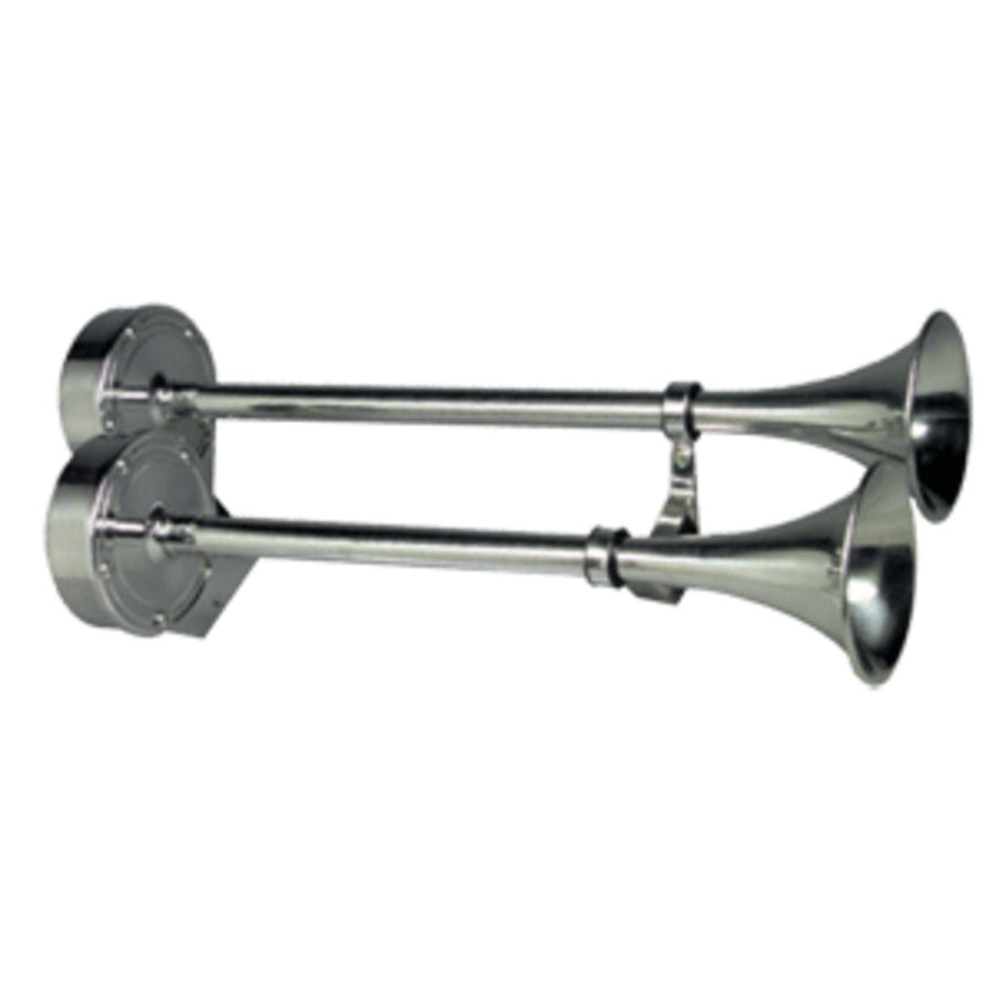 Schmitt & Ongaro Deluxe All-stainless Dual Trumpet Horn - 12v