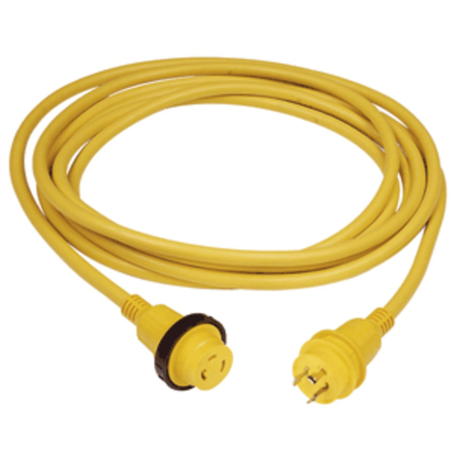 Marinco 30 Amp Powercord Plus Cordset W/power-on Led - Yellow 50ft