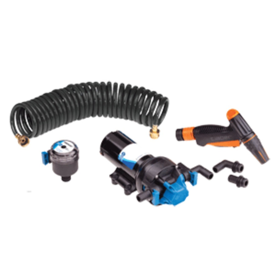 Jabsco Hotshot Series Automatic Washdown Pump W/25 Hosecoil - 6.0gpm - 70psi - 12vdc