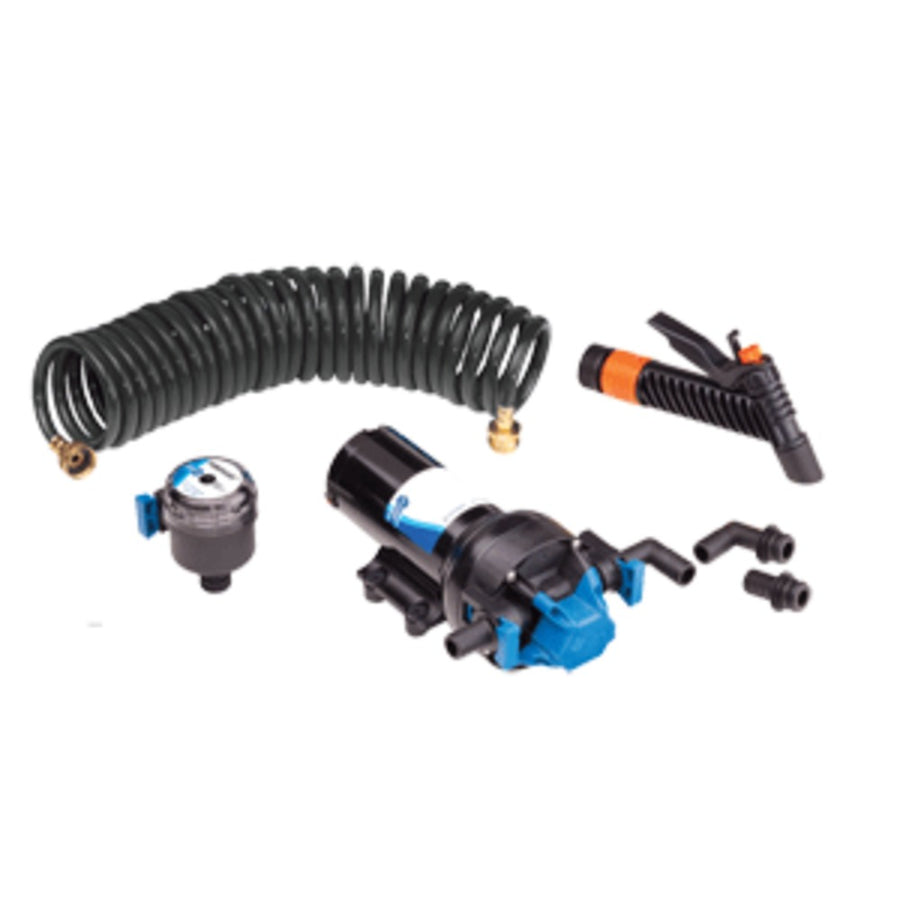 Jabsco Hotshot Series Automatic Washdown Pump W/25 Hosecoil - 5.0gpm - 70psi - 12vdc