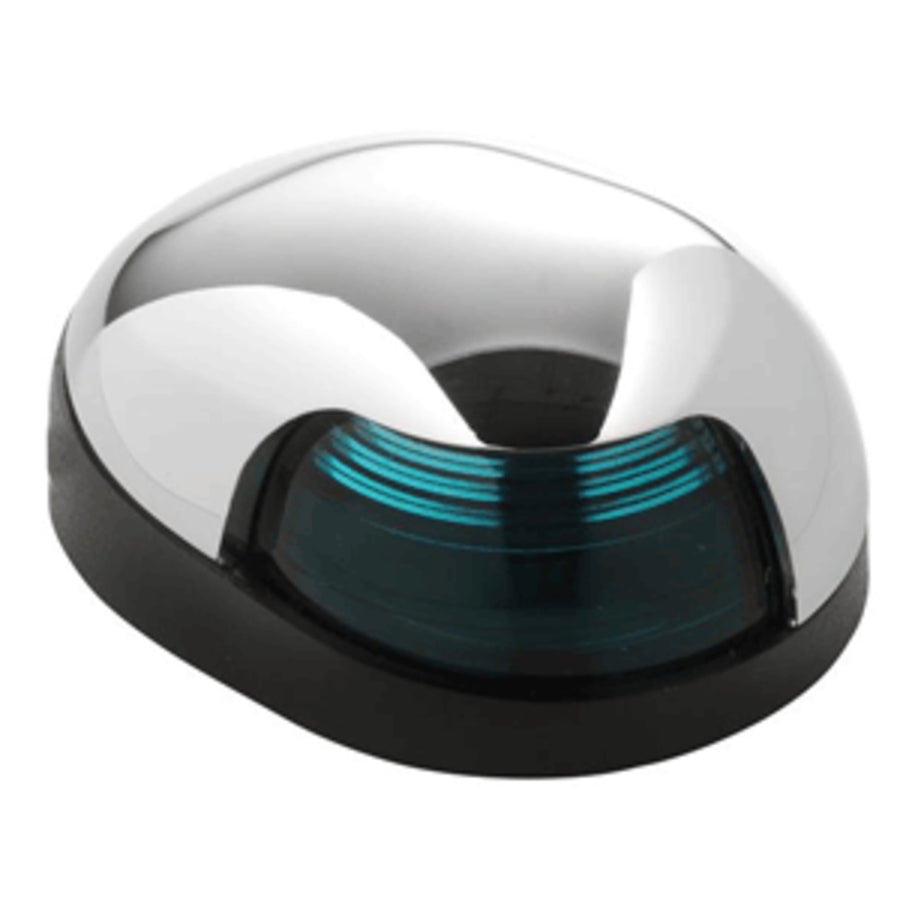 Attwood Quasar™ 2-mile Deck Mount, Green Sidelight - 12v - Hipp/chrome Housing W/black Base