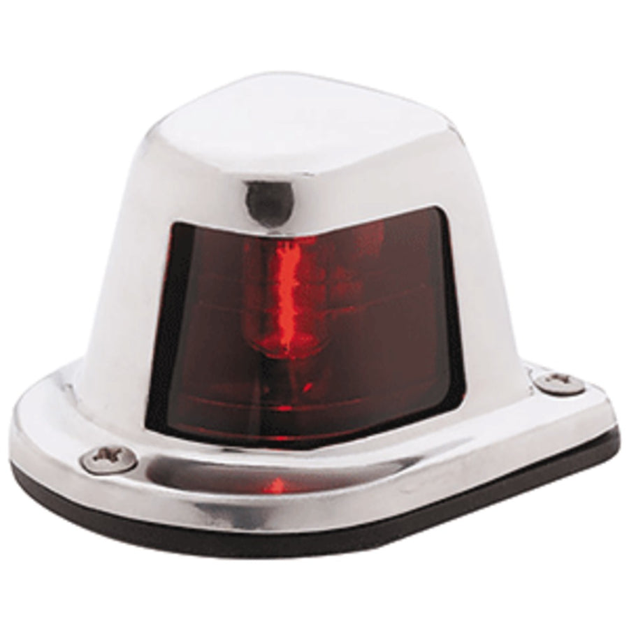 Attwood 1-mile Deck Mount, Red Sidelight - 12v - Stainless Steel Housing