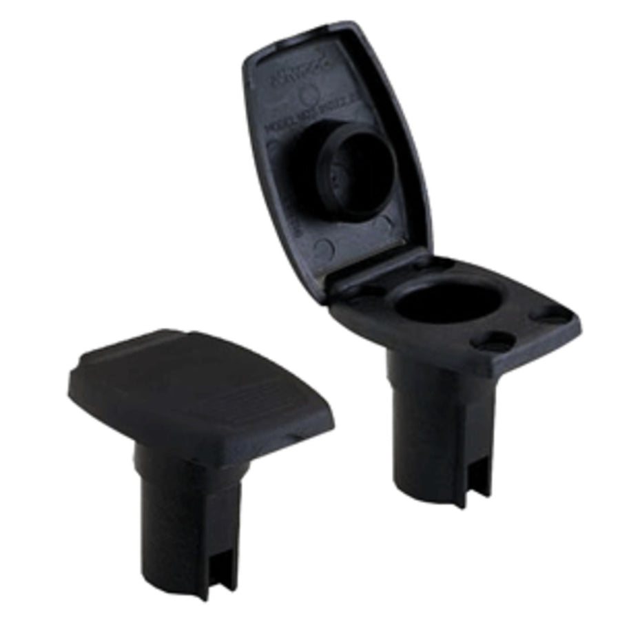 Attwood Oval 2-pin Base F/angled Pole - Black