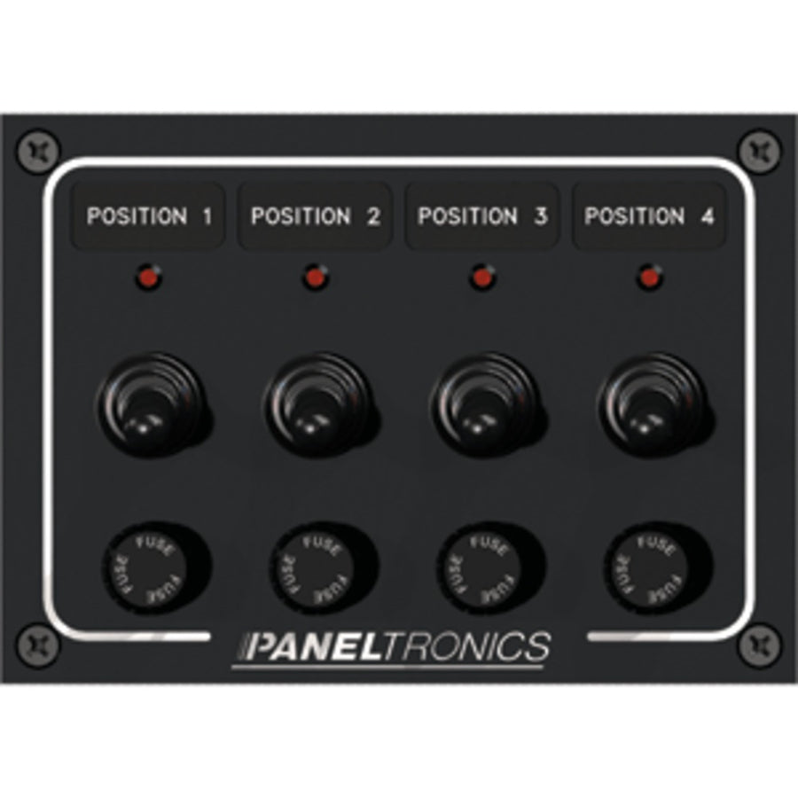 Paneltronics Waterproof Panel - Dc 4-position Toggle Switch & Fuse W/leds