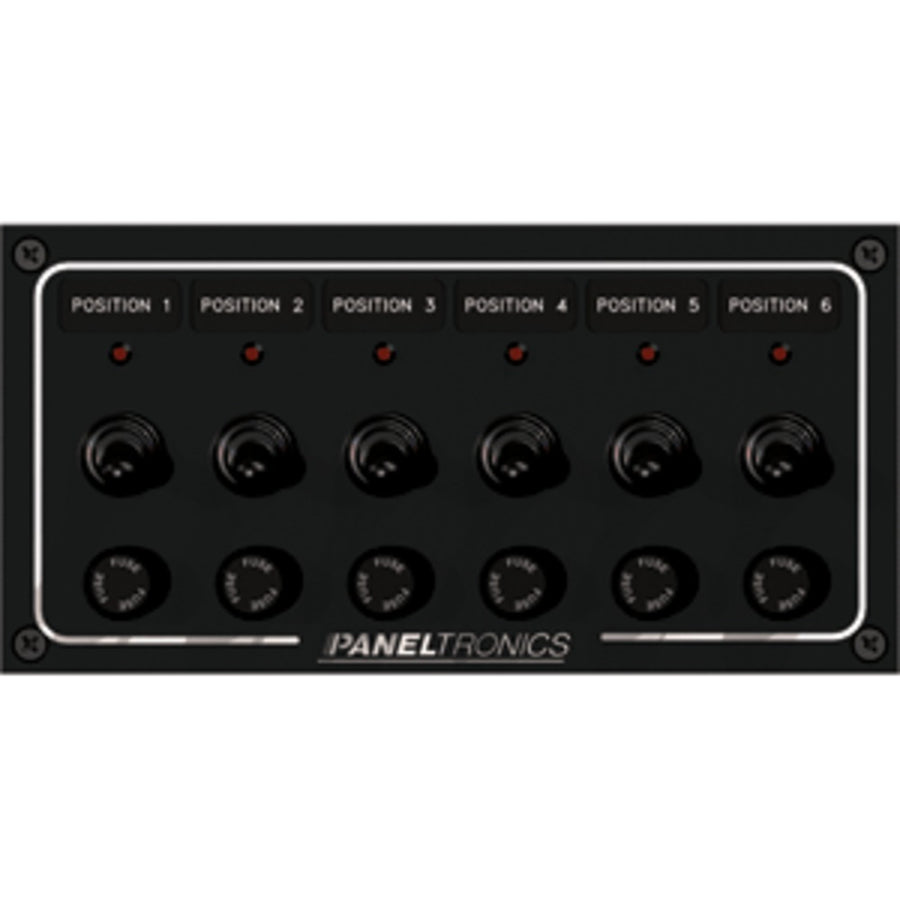 Paneltronics Waterproof Panel - Dc 6-position Toggle Switch & Fuse W/leds