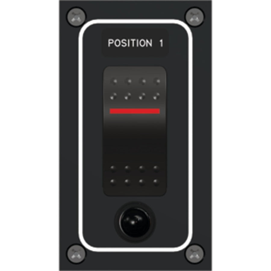 Paneltronics Waterproof Panel - Dc 1-position Illuminated Rocker Switch & Circuit Breaker