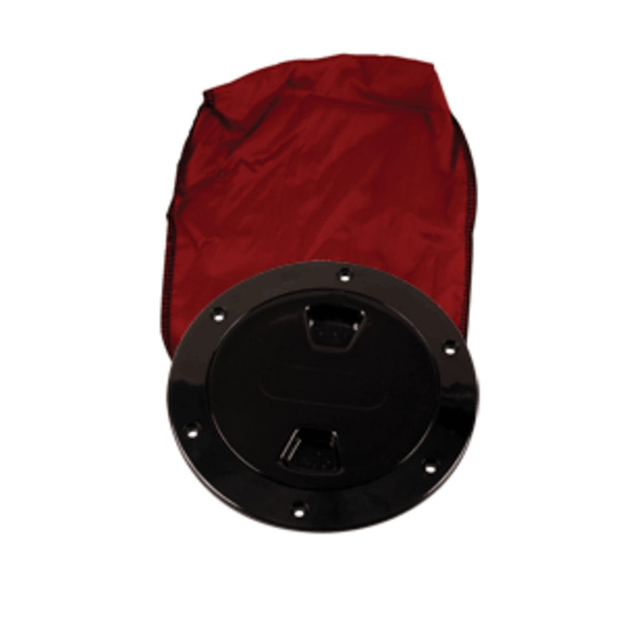 Beckson 4 Stow-away Deck Plate - Black W/12 Bag
