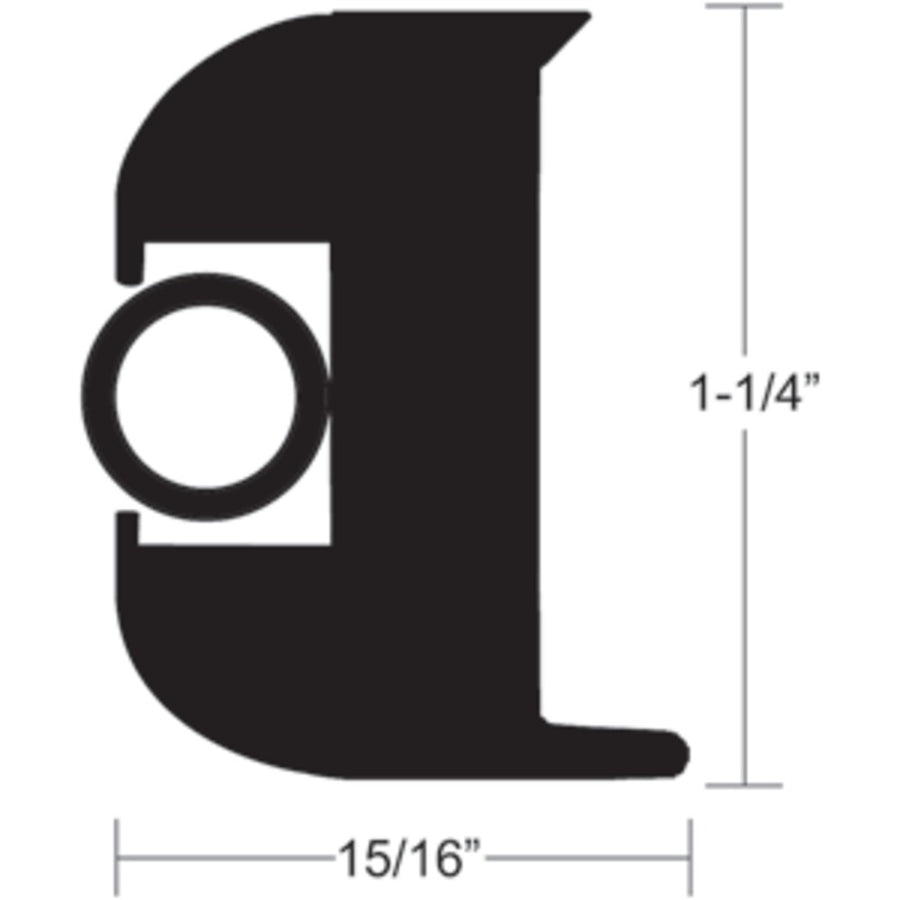 Taco Flex Vinyl Rub Rail Kit - Black W/black Insert - 70 - 1-1/4 X 15/16