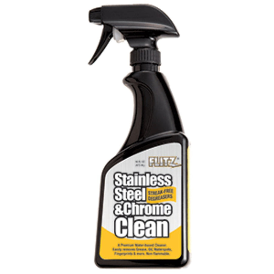 Flitz Stainless Steel & Chrome Cleaner W/degreaser - 16 Oz. Spray