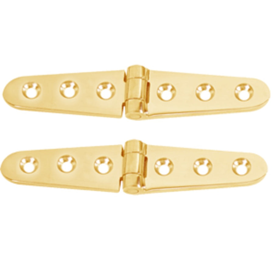 Whitecap Strap Hinge - Polished Brass - 6 X 1-1/8 - Pair