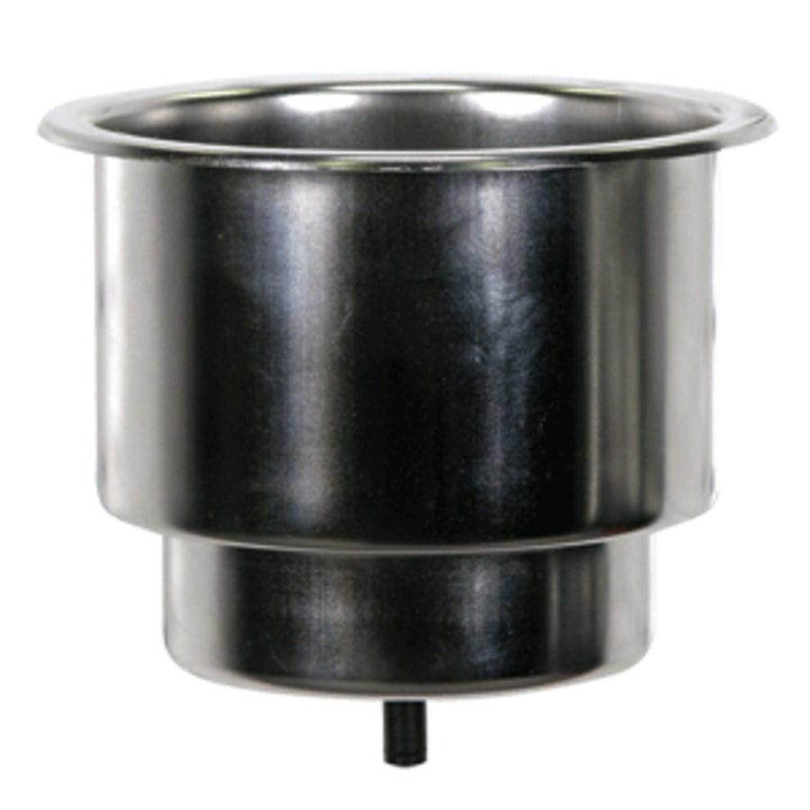 Whitecap Flush Cupholder W/drain - 302 Stainless Steel