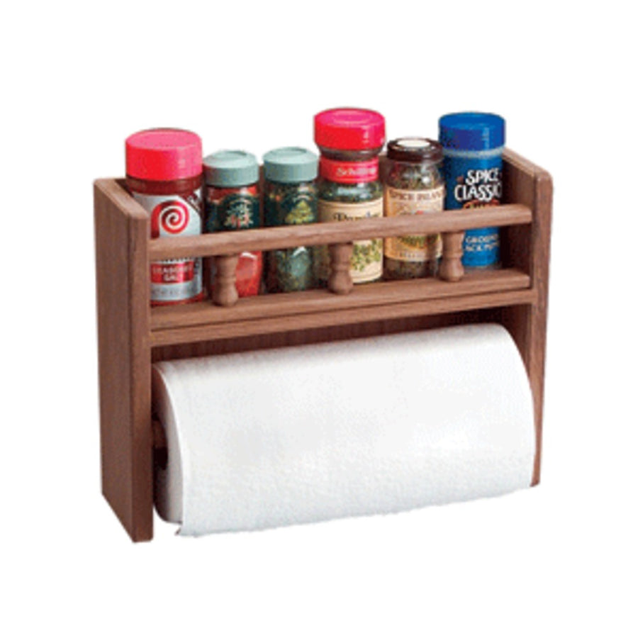 Whitecap Teak Paper Towel Holder W/spice Rack