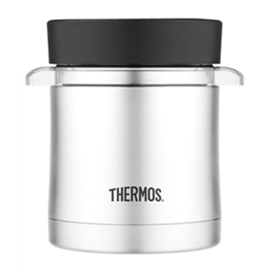 Thermos Vacuum Insulated Food Jar W/microwavable Container - 12 Oz. - Stainless Steel
