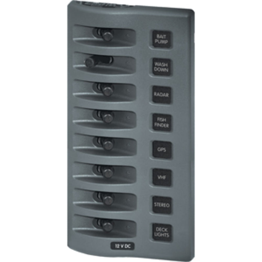 Blue Sea 4309 Weatherdeck® 12v Dc Waterproof Switch Panel - 8 Position