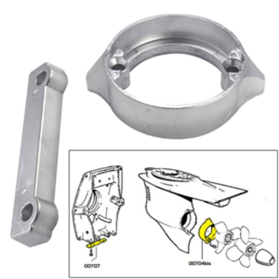 Tecnoseal Anode Kit W/hardware - Volvo Duo-prop 280 - Zinc