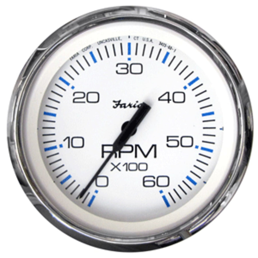 Faria Chesapeake White Ss 4 Tachometer - 6,000 Rpm (gas - Inboard & I/o)