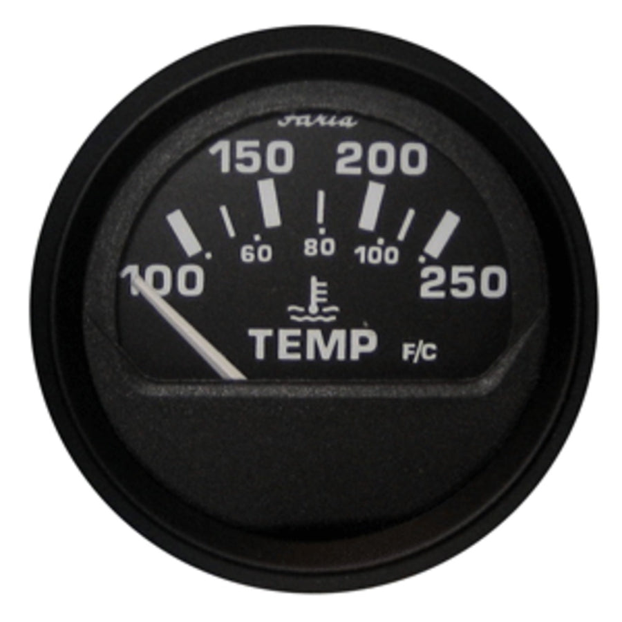 Faria Euro Black 2 Water Temperature Gauge (100-250°f)