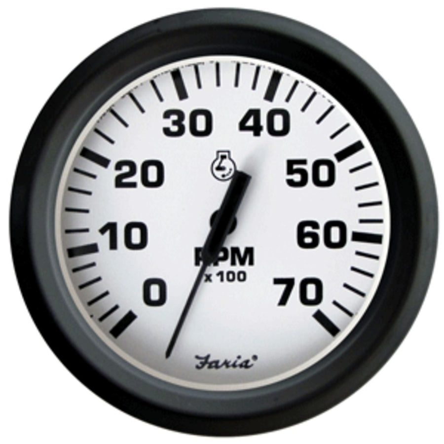Faria Euro White 4 Tachometer - 7,000 Rpm (gass - All Outboards)