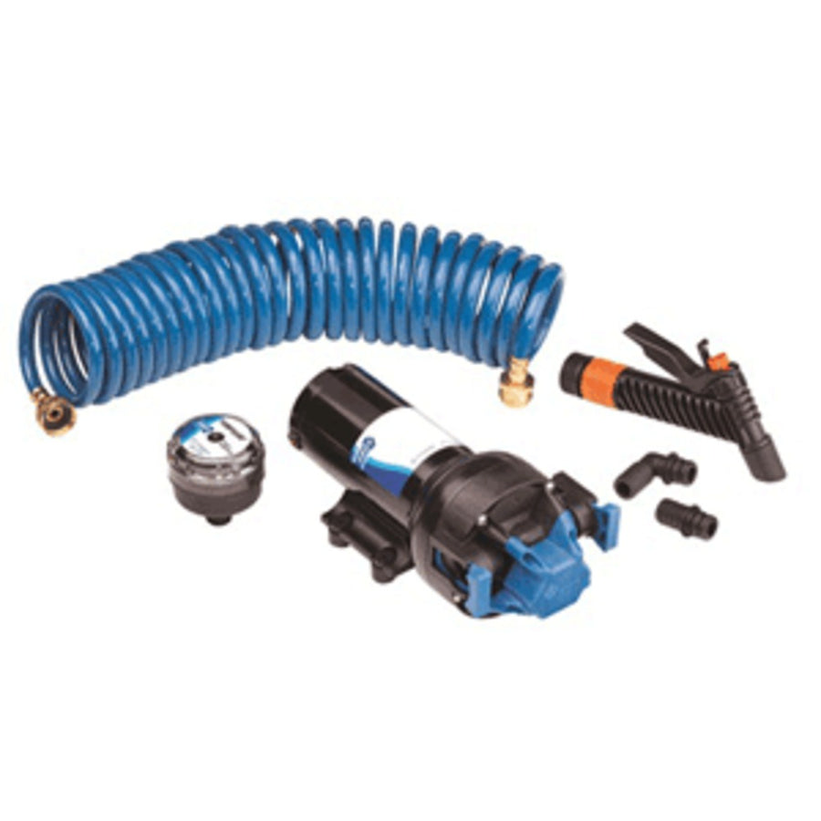 Jabsco Hotshot Automatic Washdown Pump W/hosecoil - 5.0gpm - 70psi - 24vdc