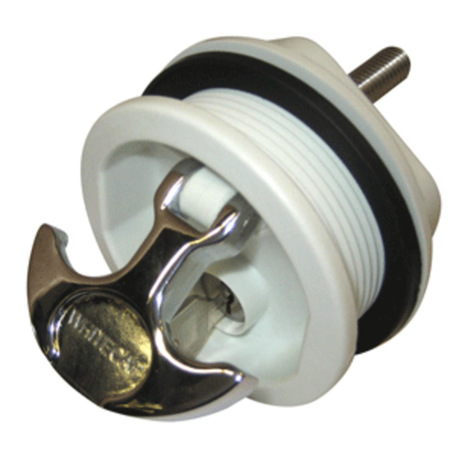 Whitecap T-handle Latch - Chrome Plated Zamac/white Nylon - Locking - Freshwater Use Only