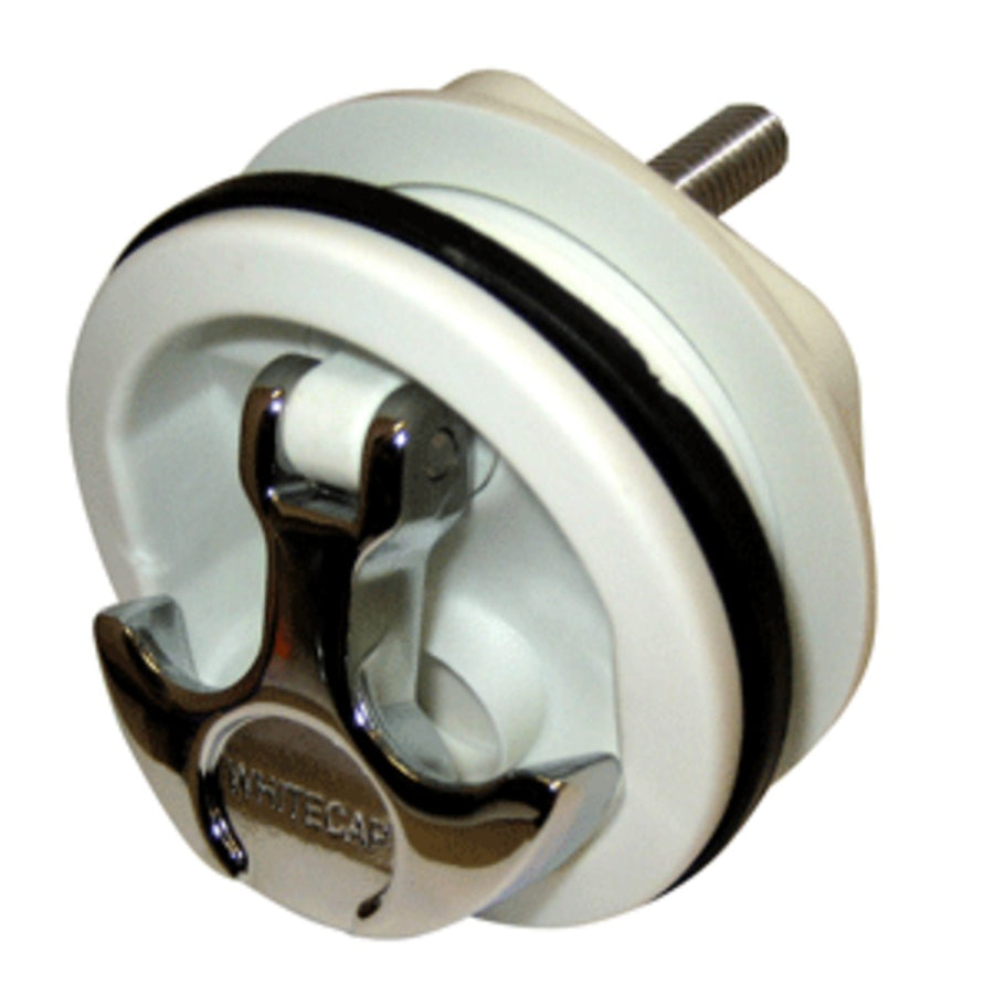 Whitecap T-handle Latch - Chrome Plated Zamac/white Nylon - No Lock - Freshwater Use Only
