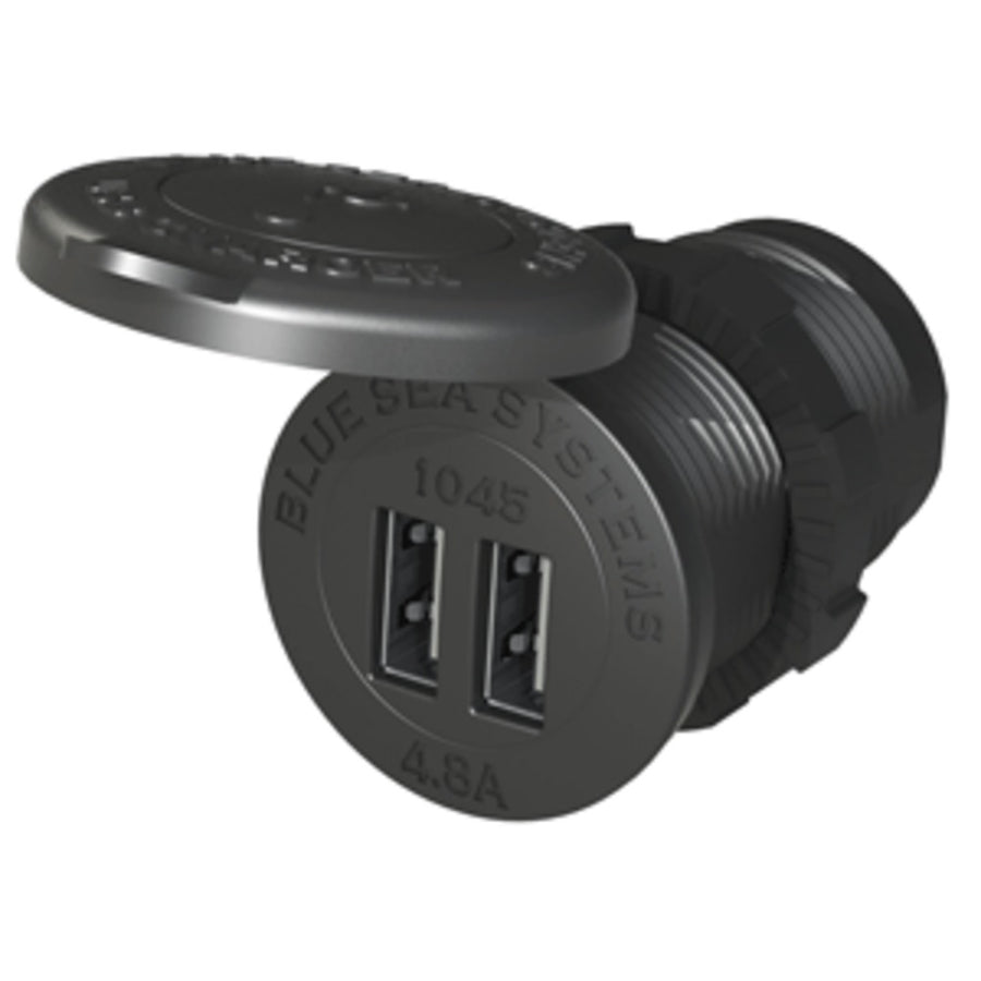 Blue Sea 1045 12/24v Dual Usb Charger - 1-1/8 Socket Mount