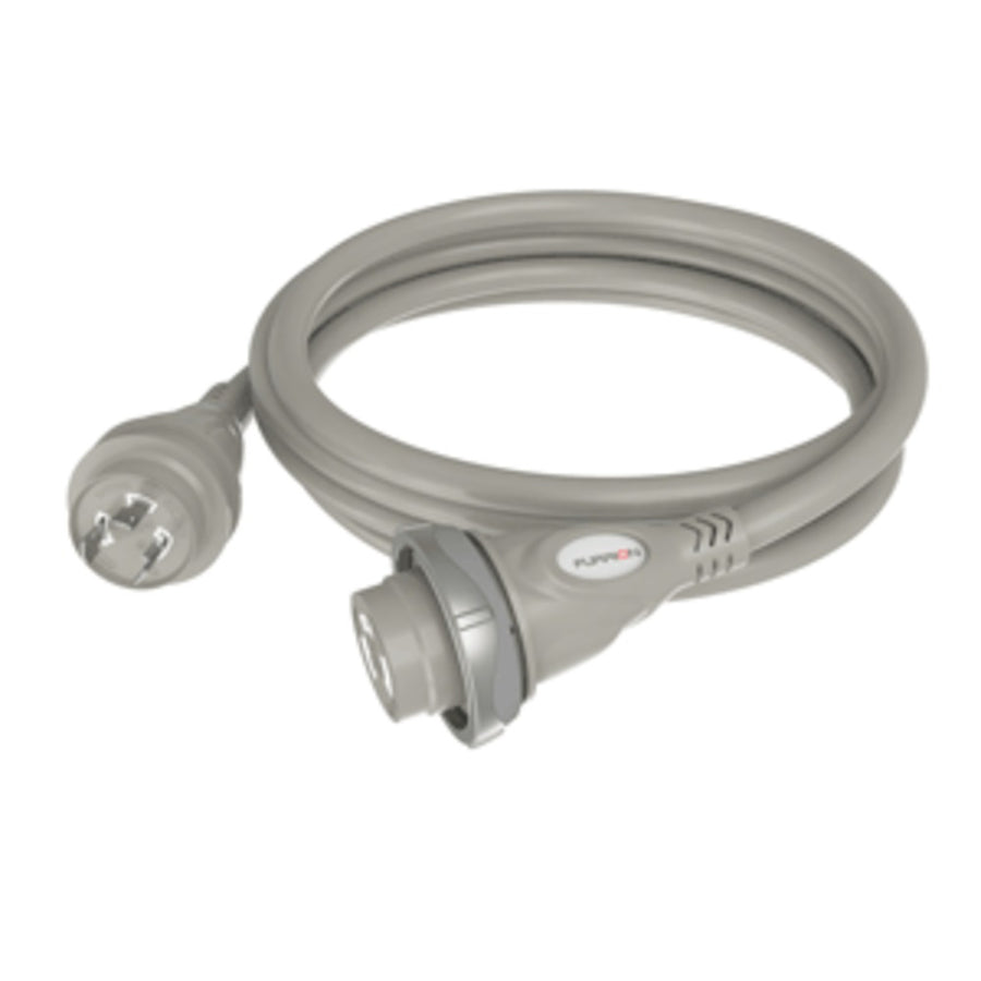 Furrion 30a 125v Marine Cordset 12ft Titanium W/led