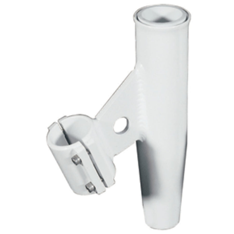 Lees Clamp-on Rod Holder - White Aluminum - Vertical Mount Fits 1.315 O.d. Pipe