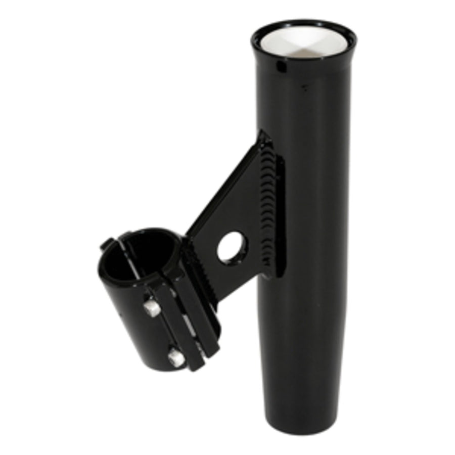 Lees Clamp-on Rod Holder - Black Aluminum - Vertical Mount - Fits 2.375 O.d. Pipe
