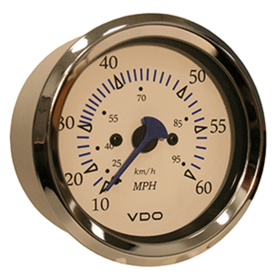 Vdo Allentare White 60mph 3-3/8 (85mm) Pitot Speedometer
