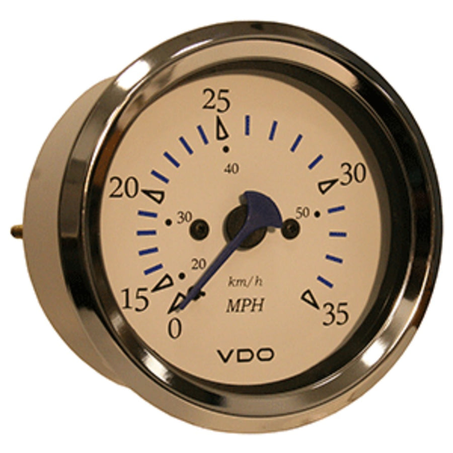 Vdo Allentare White 35mph 3-3/8 (85mm) Pitot Speedometer