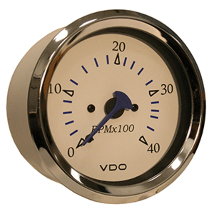 Vdo Allentare White 4000rpm 3-3/8 (85mm) Diesel Tachometer (alternator) - 12v