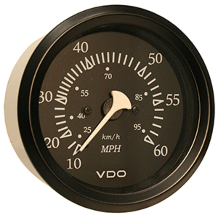 Vdo Allentare Black 60mph 3-3/8 (85mm) Pitot Speedometer - Black Bezel