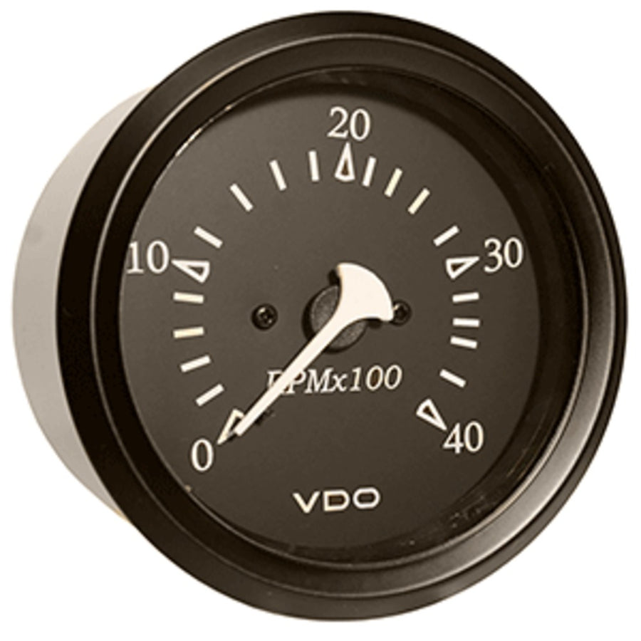Vdo Allentare Black 4000rpm 3-3/8 (85mm) Diesel Tachometer (alternator) - 12v - Black Bezel