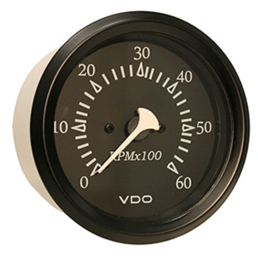 Vdo Allentare Black 6000rpm 3-3/8 (85mm) Sterndrive Tachometer - 12v - Black Bezel