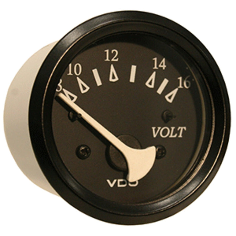 Vdo Allentare Black Voltmeter - 8-16v - Black Bezel
