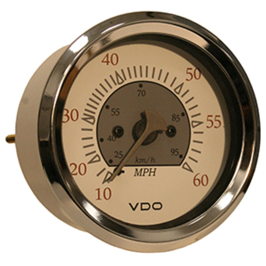 Vdo Allentare White/grey 60mph 3-3/8 (85mm) Pitot Speedometer