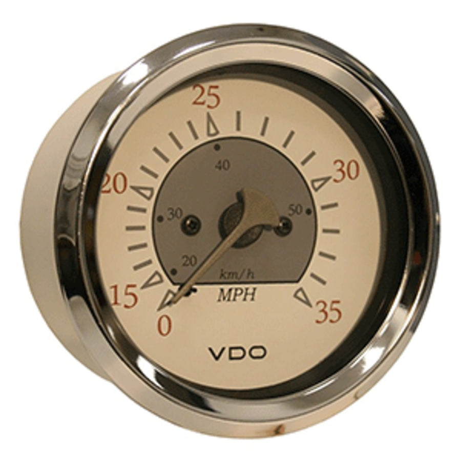 Vdo Allentare White/grey 35mph 3-3/8 (85mm) Pitot Speedometer