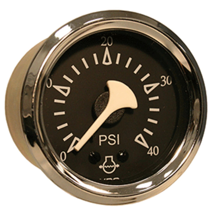 Vdo Allentare Black 40psi Mechanical Water Pressure Gauge - Chrome Bezel