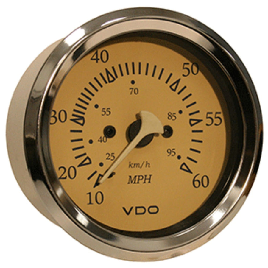 Vdo Allentare Teak 60mph 3-3/8 (85mm) Pitot Speedometer
