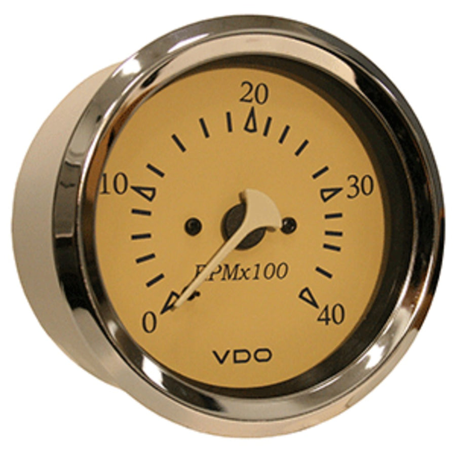 Vdo Allentare Teak 4000rpm 3-3/8 (85mm) Diesel Tachometer (alternator) - 12v