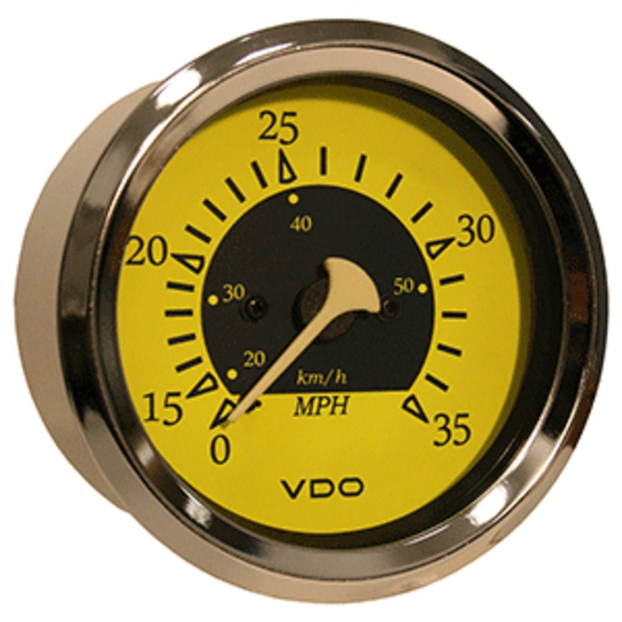 Vdo Allentare Yellow/blue 35mph 3-3/8 (85mm) Pitot Speedometer